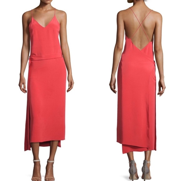 ALEXIS Analia Wrap Slip Dress Coral Medium - Picture 2 of 8